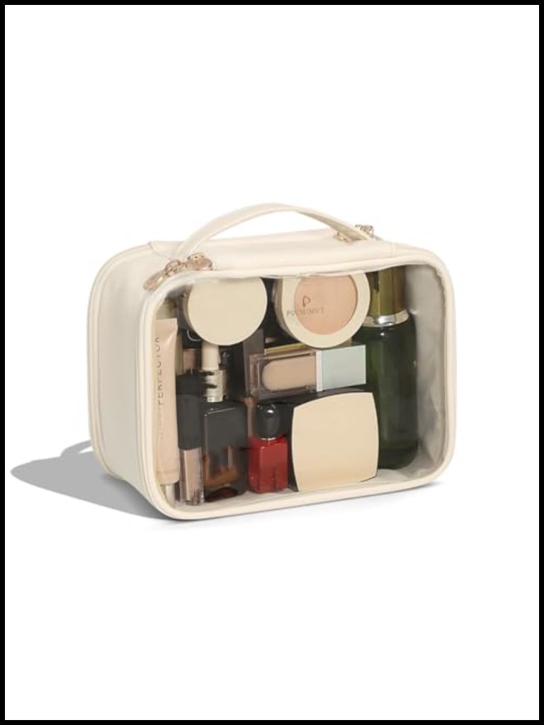 Double Layer Clear Makeup Bag With Brush Bag, Tsa Approved Toiletry Organizer,